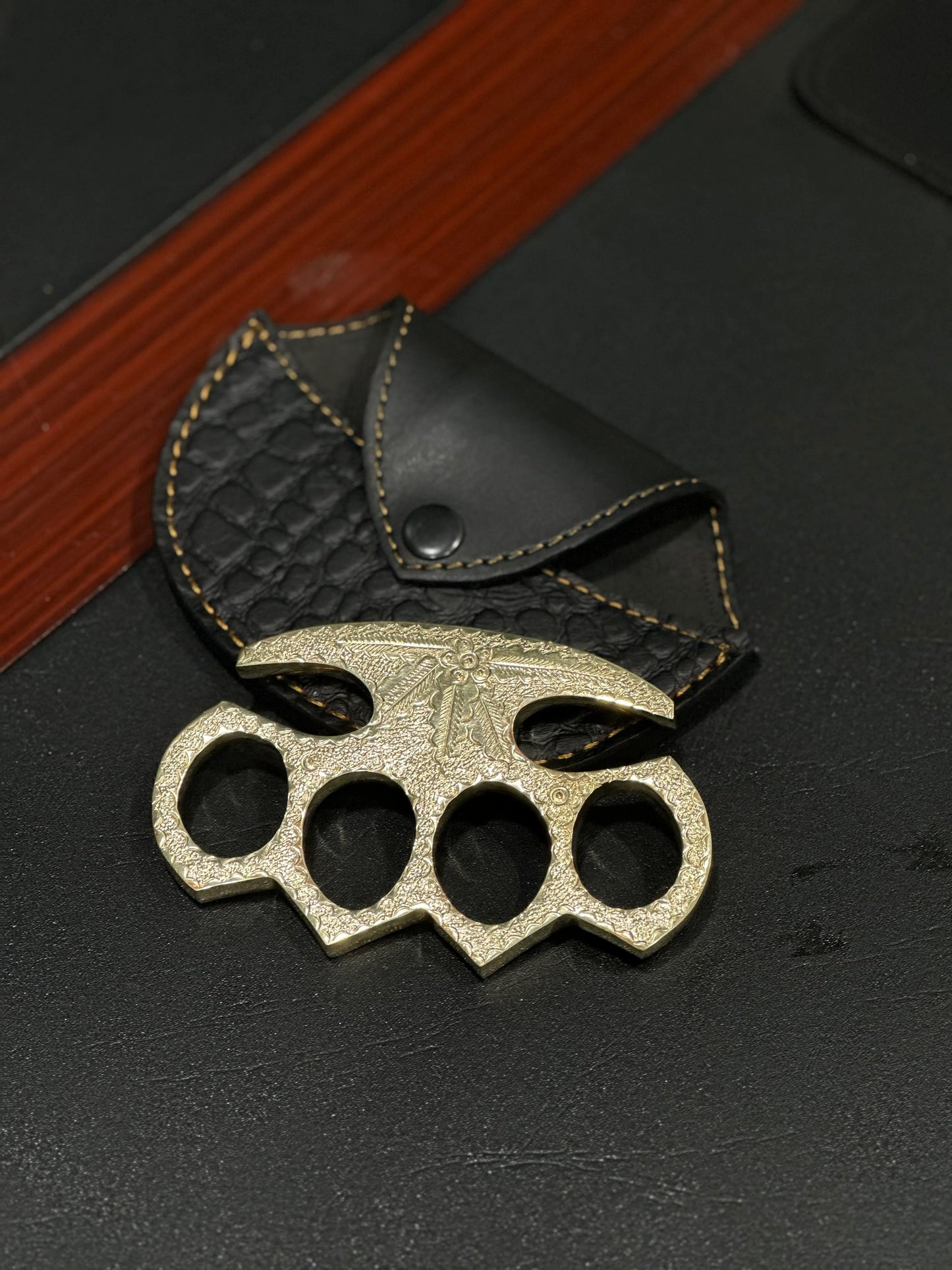 Custom engraved brass knuckle