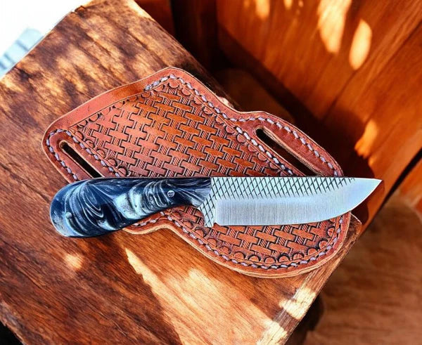 Belt Rasp Handmade Cowboy Belt Knife with Rasp Tool Steel Blade – cskforged