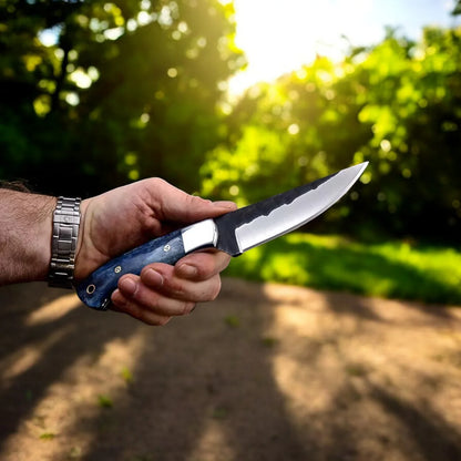 Fixed Blade Hunting Knife With Camel Bone Handle