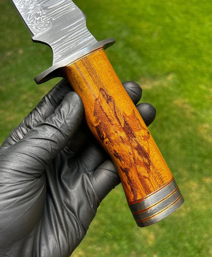 Handmade Damascus Steel Hunting Knife