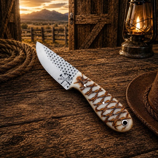 Rasp file ranch carry knife with epoxy resin handle