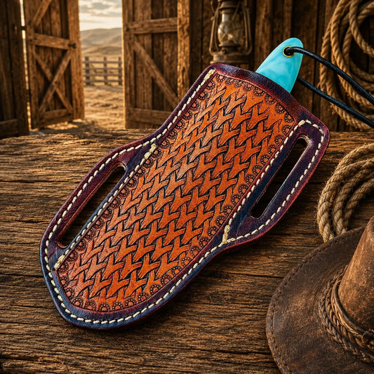 Western style pancake belt knife handmade for EDC and hunting