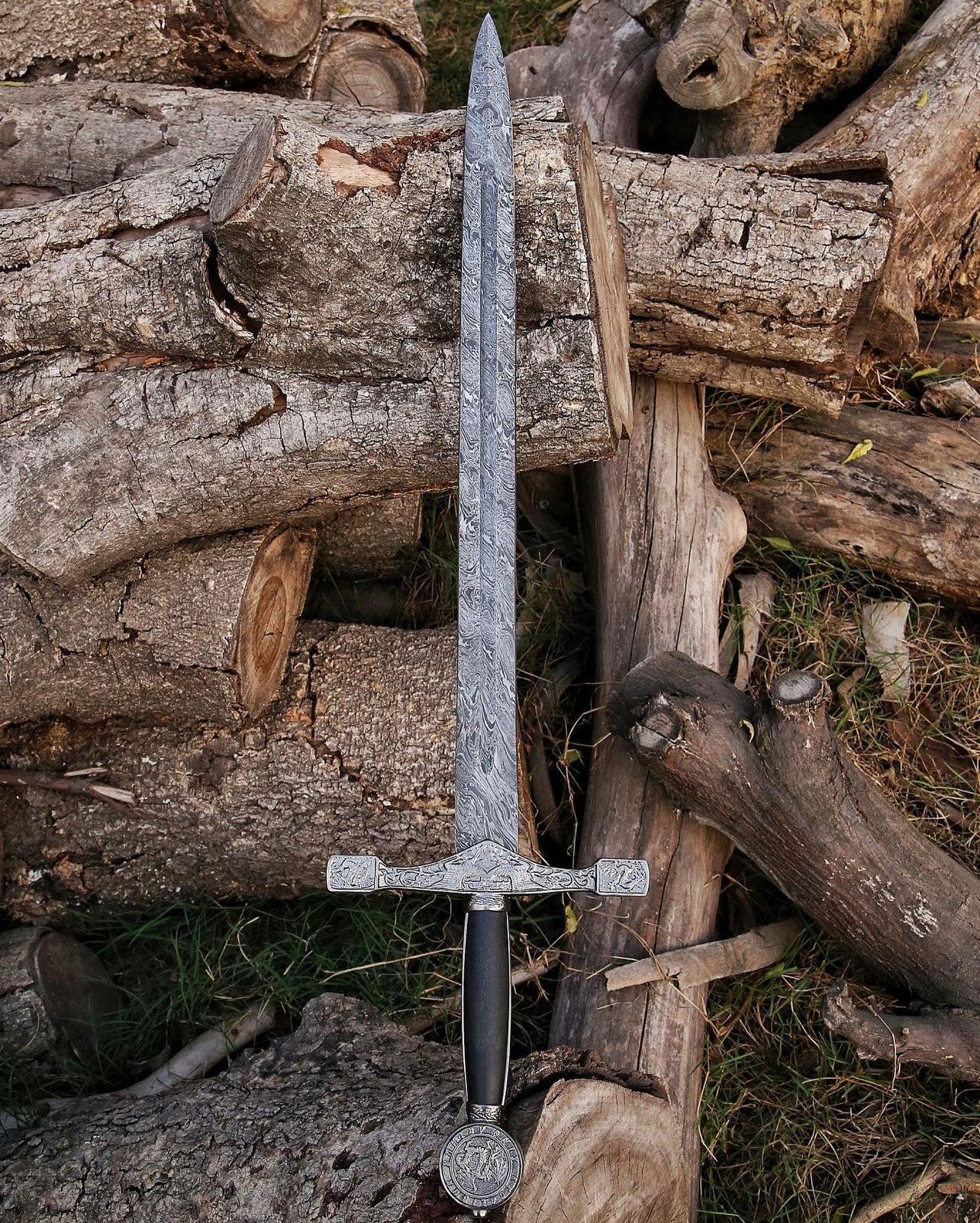 Forged Folded Damascus Steel Sword/Holy Sword - Image #1