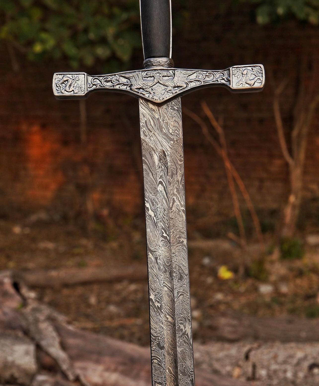 Forged Folded Damascus Steel Sword/Holy Sword - Image #7
