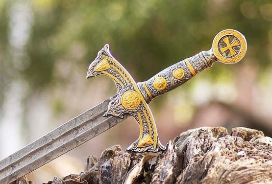 Templar Knights Sacred Holy Longsword Ornate Steel Replica Medieval Sword - Image #3