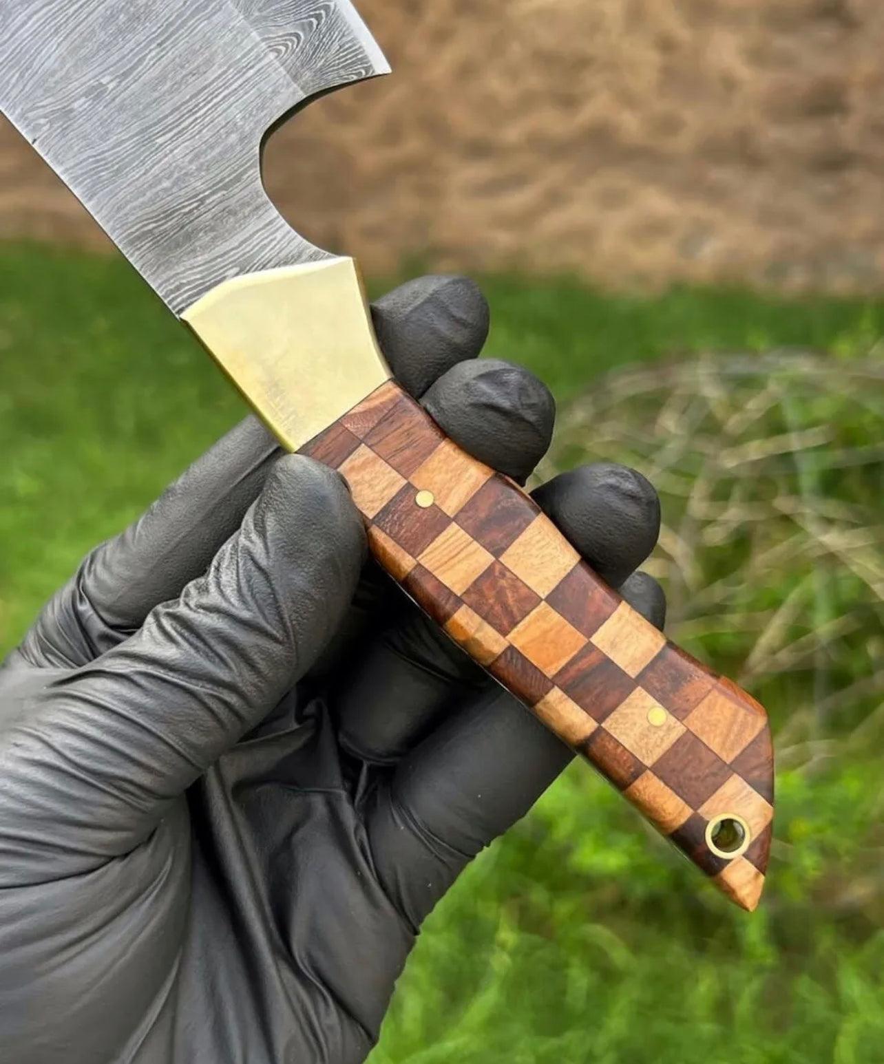 HANDMADE FORGED DAMASCUS STEEL Meat Cleaver Chopper Knife - Image #3