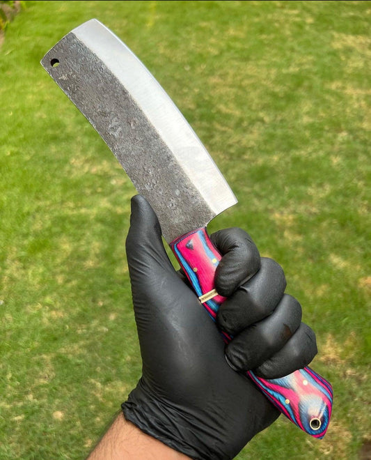 Custom Hand Forged High Carbon steel Cleaver Knife - Image #1