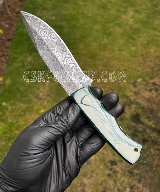 D2 Steel Full Tang Laser Engraved Blade Hunting knife