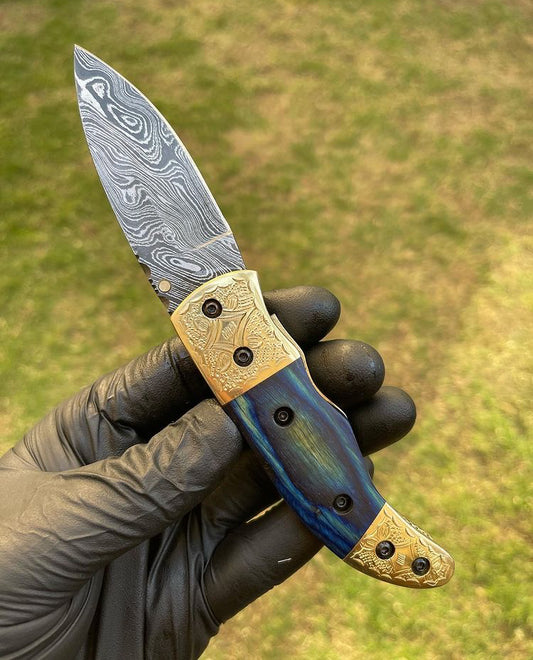 Damascus Blade EDC Pocket Knife