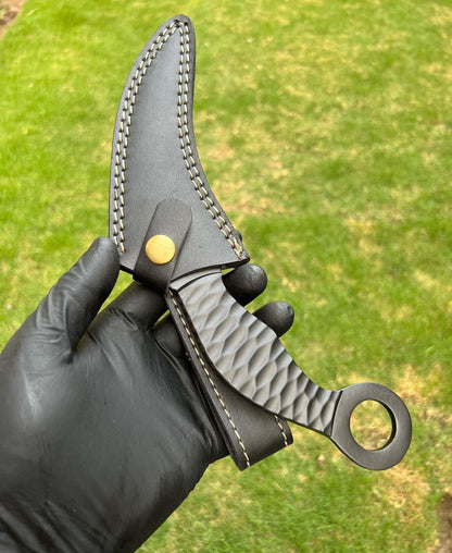 Hand Forged D2 steel Black Coated karambit knife