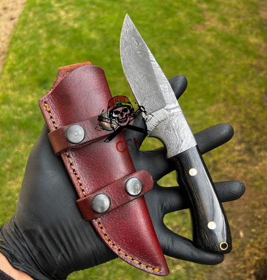 Custom Handmade Damascus Steel Fixed Blade Hunting Knife