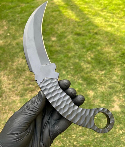 Hand Forged D2 steel Black Coated karambit knife