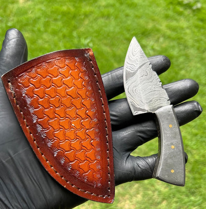 Custom Handmade Damascus steel Mini EDC knife