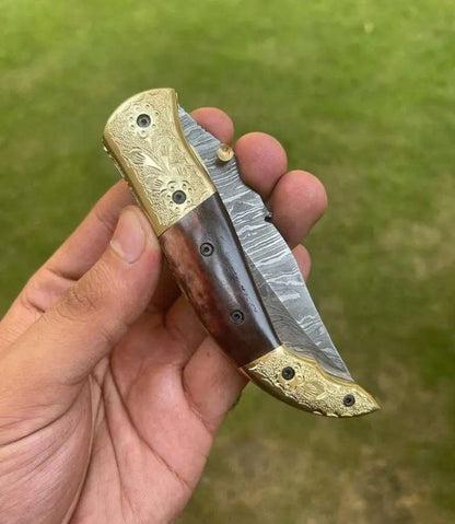 Damascus Blade EDC Pocket Knife