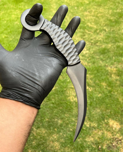 Hand Forged D2 steel Black Coated karambit knife