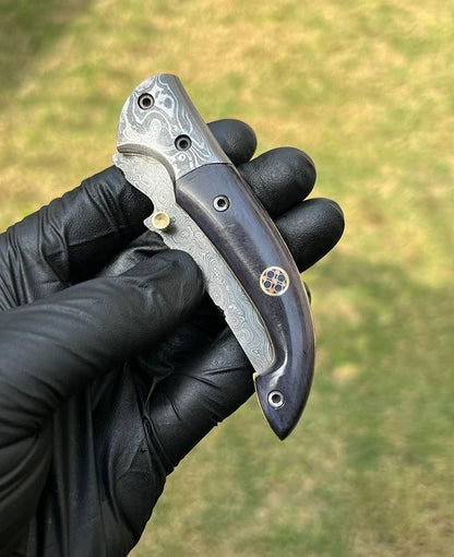 Damascus Blade EDC Folding Pocket Knife