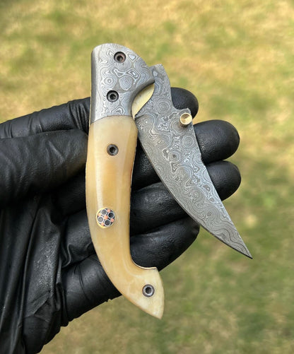 Damascus Blade EDC Folding Pocket Knife