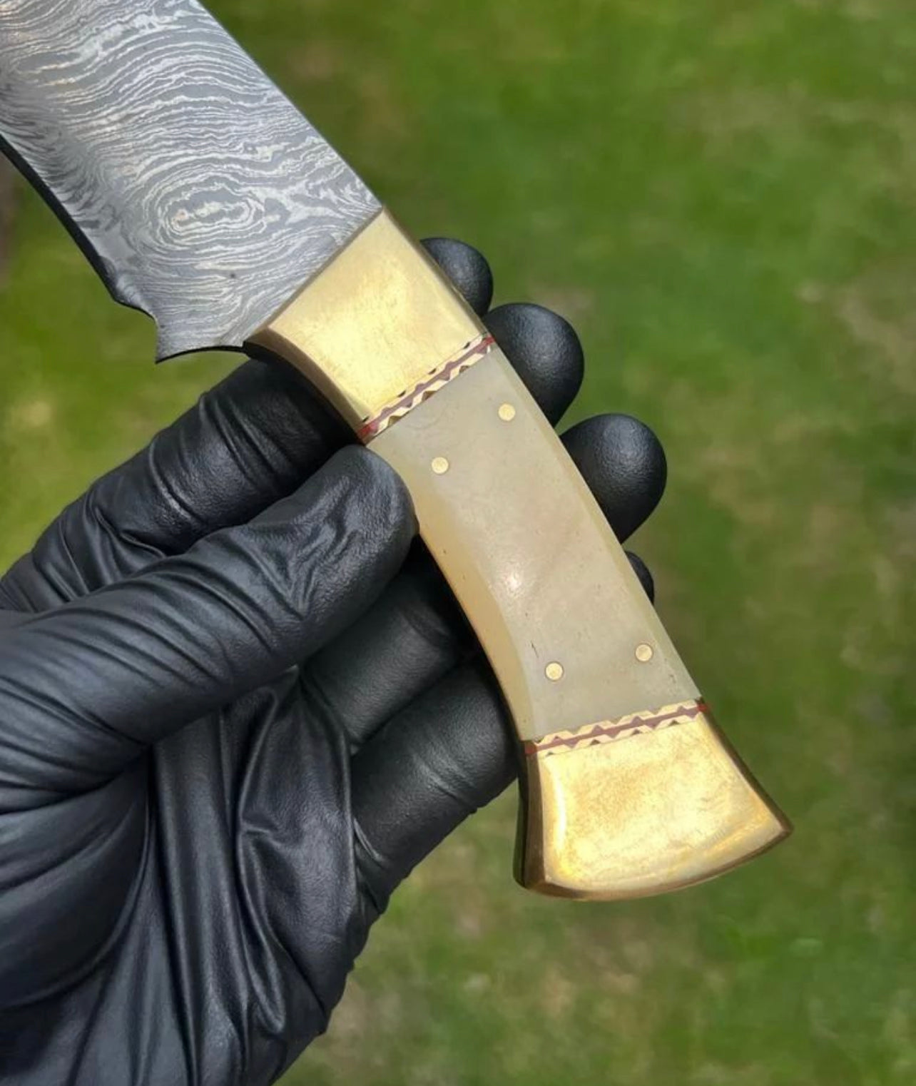 Custom Handmade Damascus Steel Full Tang Trailing Point Hunting Knife