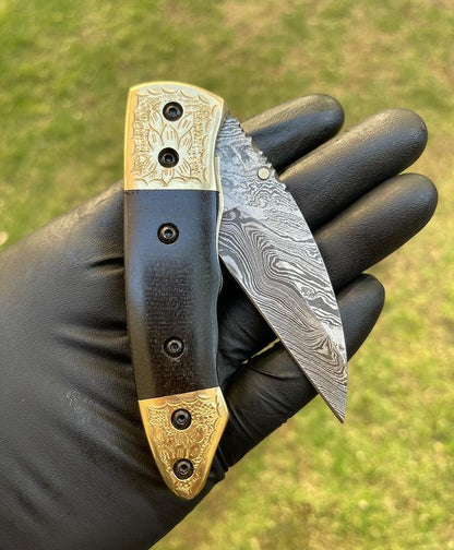 Damascus Blade EDC Pocket Knife