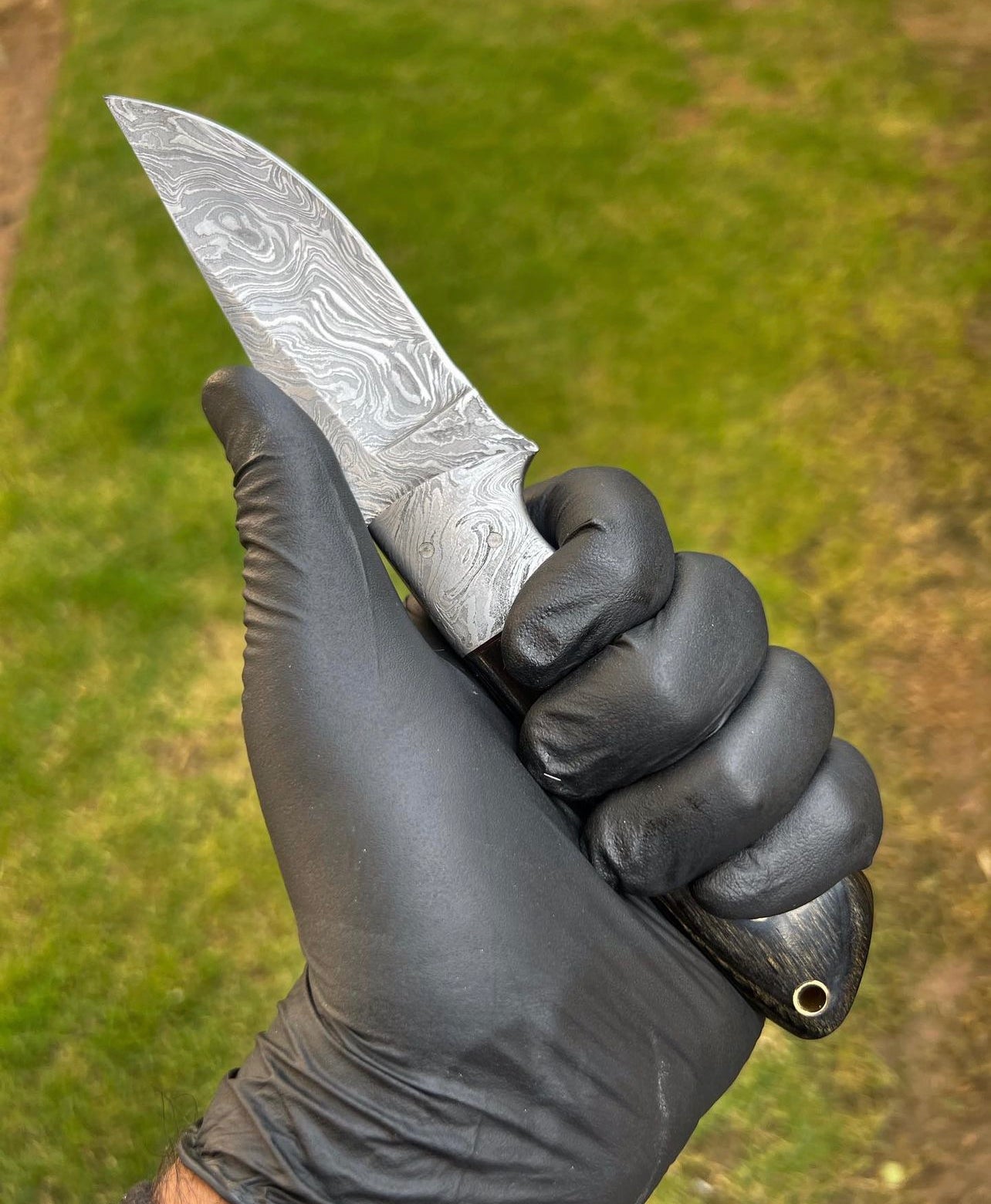 Custom Handmade Damascus Steel Fixed Blade Hunting Knife