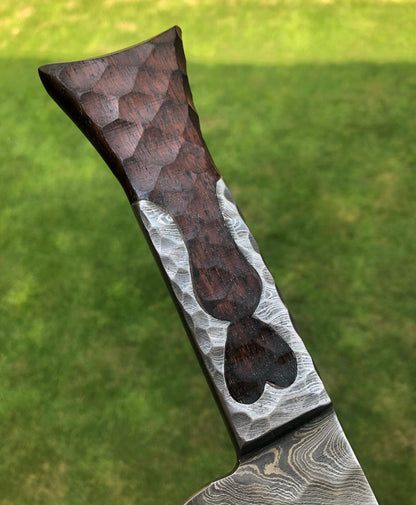 Custom made Damascus steel Integral Chef knife