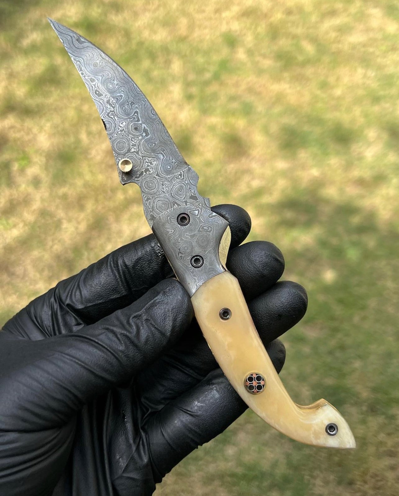 Damascus Blade EDC Folding Pocket Knife