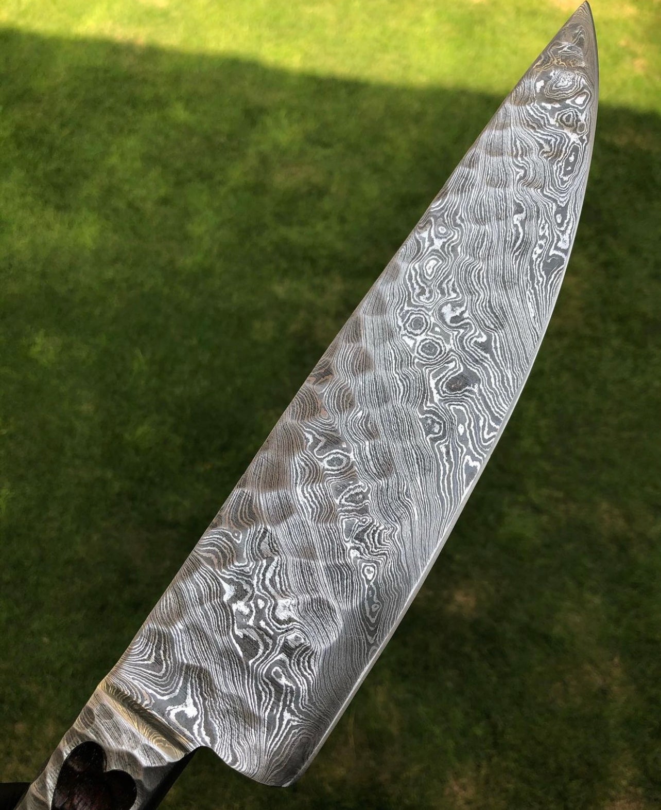 Custom made Damascus steel Integral Chef knife