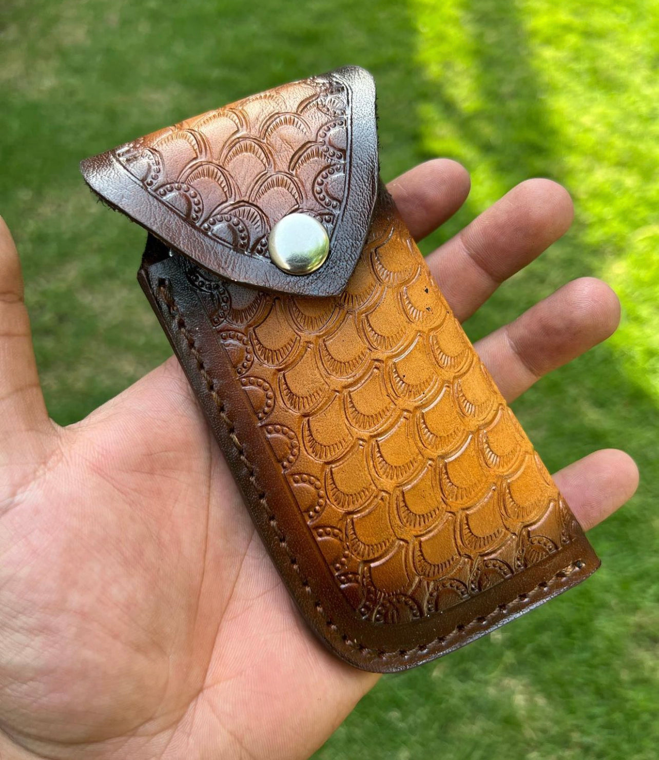 Custom Handmade Damascus Folding Pocket Knife With Karambit Design