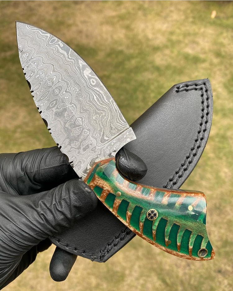 Fixed Blade Damascus Steel EDC Knife