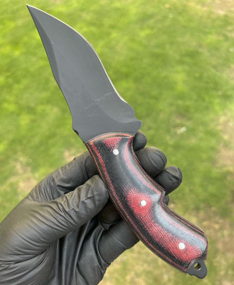 Custom made D2 steel EDC Hunting powder coated blade knife