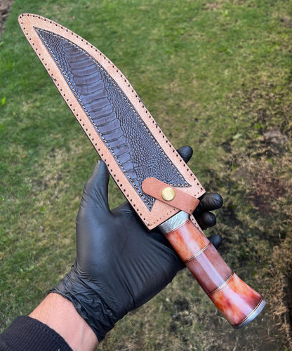 Damascus Steel Camping Trailing Pointknife