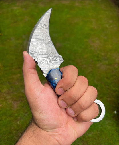 Handmade Damascus steel karambit knife