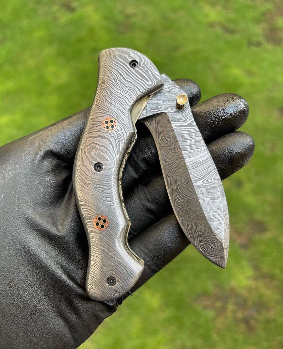 Folding Full Damascus Blade EDC Folding Pocket Knife