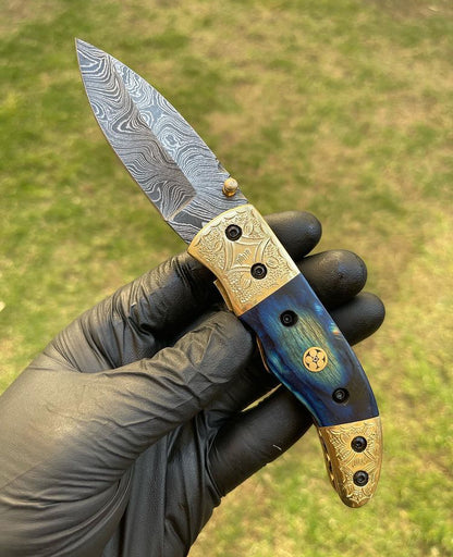 Damascus Blade EDC Pocket Knife