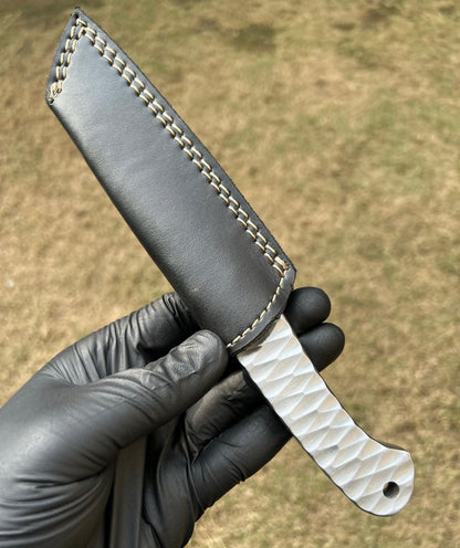 Custom made D2 steel drop point EDC knife