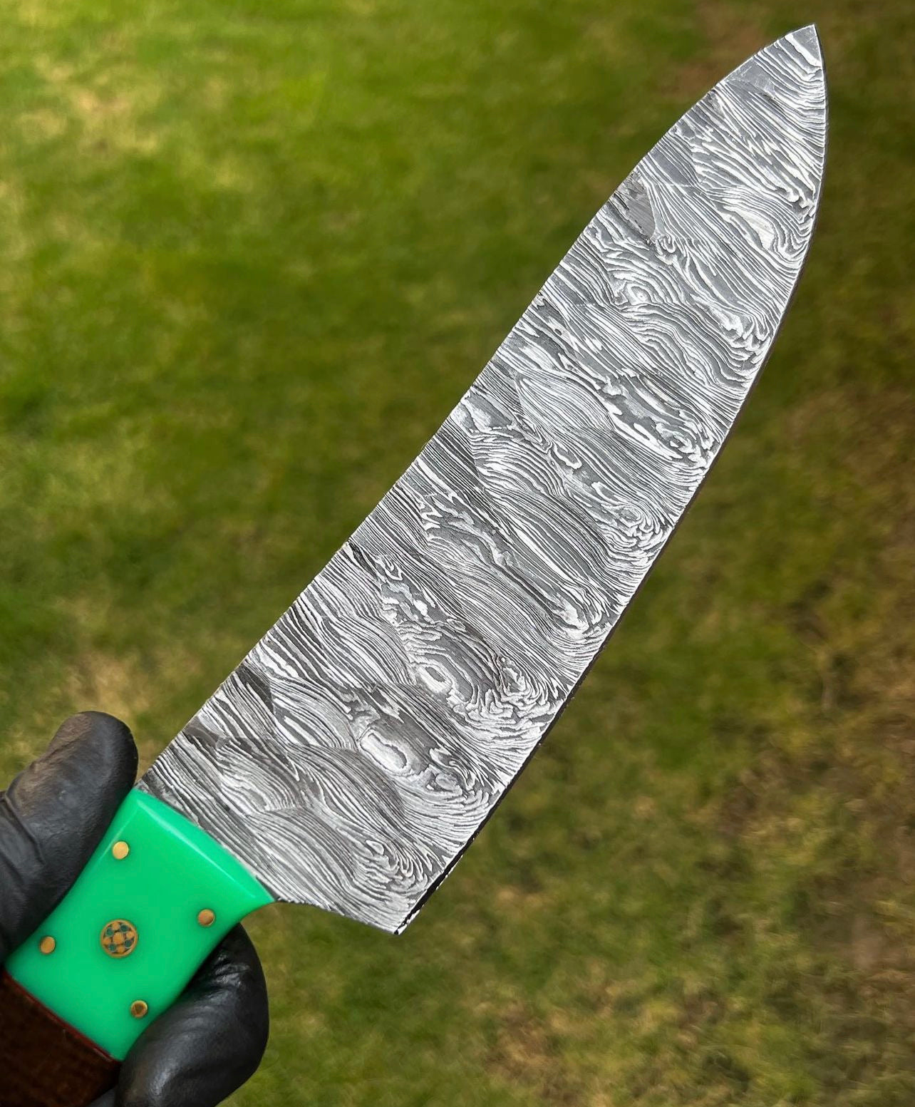 Hand Forged Damascus Steel Fixed Bladed chef knife