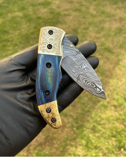 Damascus Blade EDC Pocket Knife