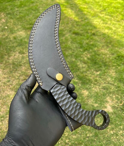 Hand Forged D2 steel Black Coated karambit knife