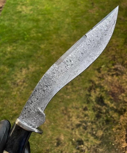 Damascus Steel Trailing Point Camping knife