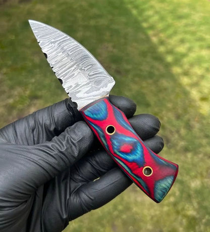 Custom Handmade Damascus steel Mini EDC knife