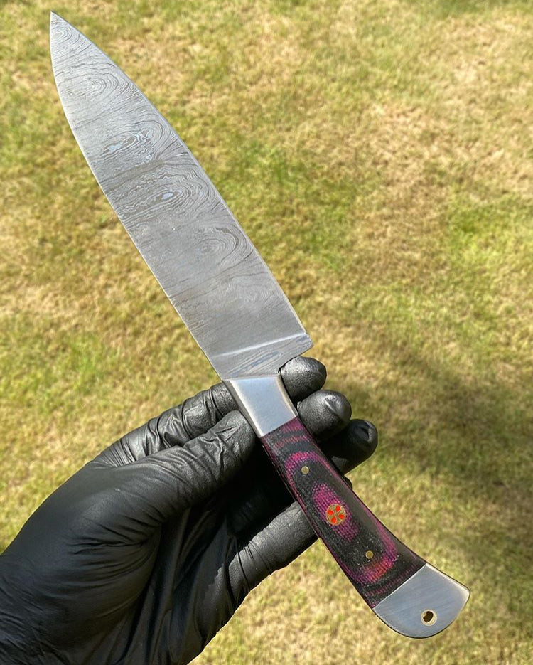 Handmade Damascus Steel Fixed Bladed chef knife