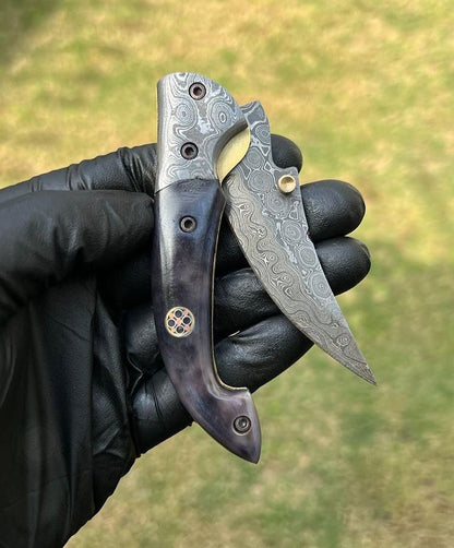 Damascus Blade EDC Folding Pocket Knife