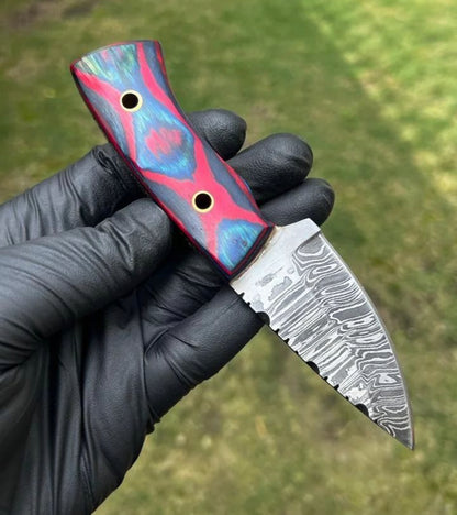 Custom Handmade Damascus steel Mini EDC knife