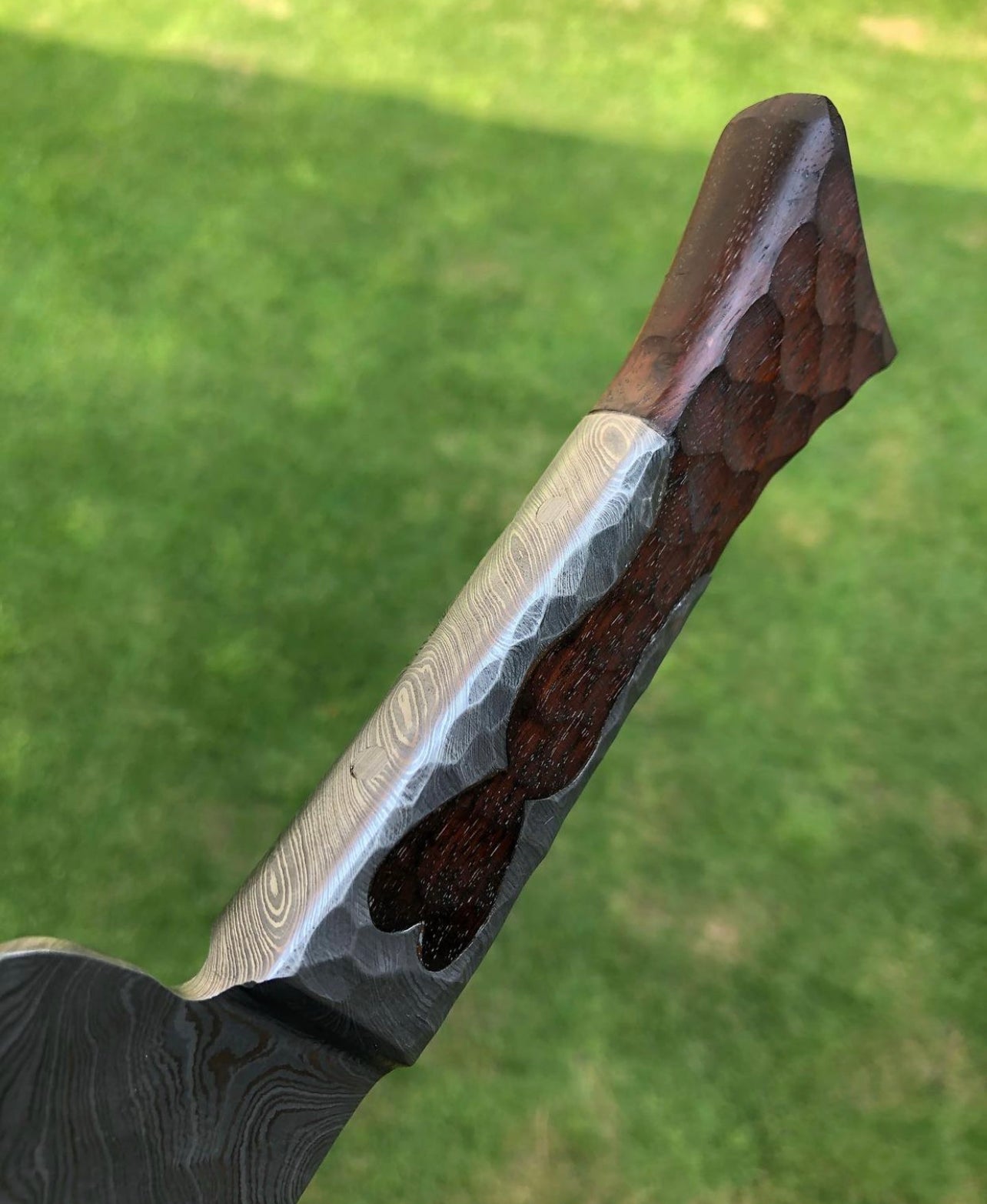 Custom made Damascus steel Integral Chef knife