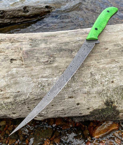 Fixed Blade Damascus steel fillet knife