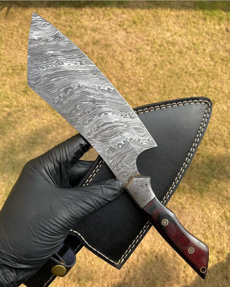 FORGED DAMASCUS STEEL Meat Cleaver Chopper Knife