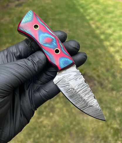 Custom Handmade Damascus steel Mini EDC knife